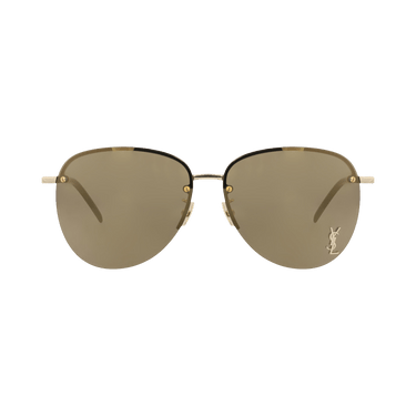 Saint Laurent Aviator-Frame Metal Sunglasses — Gold