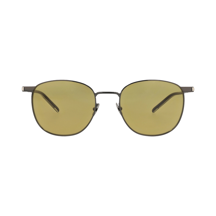 Saint Laurent Round-Frame Metal Sunglasses — Silver