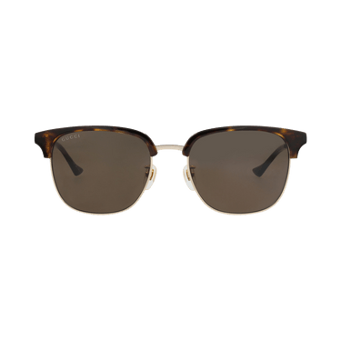 Gucci Square-Frame Metal Sunglasses — Gold