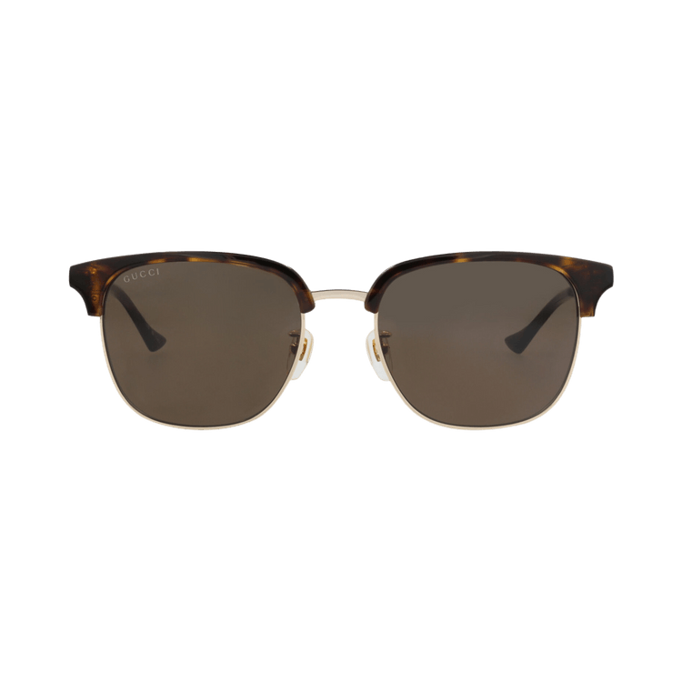 Gucci Square-Frame Metal Sunglasses — Gold