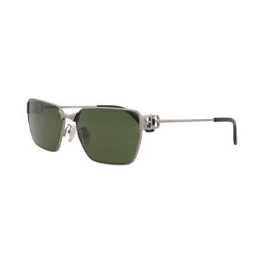 Balenciaga Square-Frame Metal Sunglasses — Silver