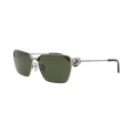 Balenciaga Square-Frame Metal Sunglasses — Silver