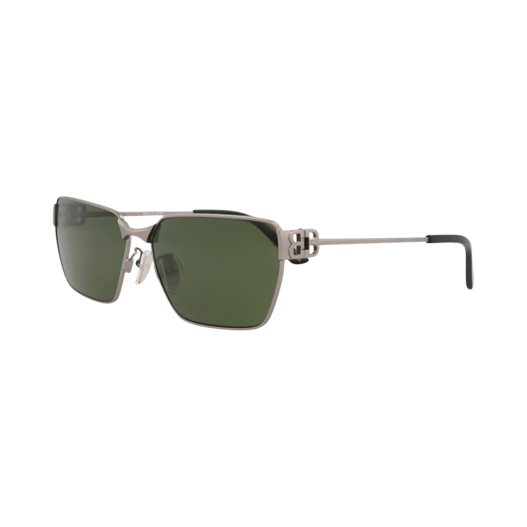 Balenciaga Square-Frame Metal Sunglasses — Silver