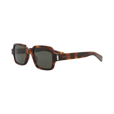 Saint Laurent Square-Frame Recycled Acetate Sunglasses — Brown