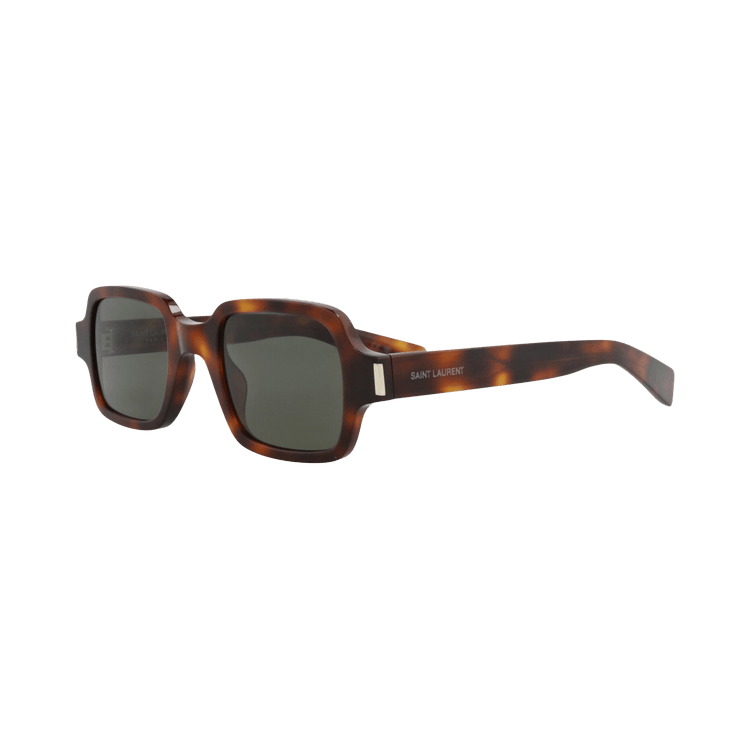 Saint Laurent Square-Frame Recycled Acetate Sunglasses — Brown