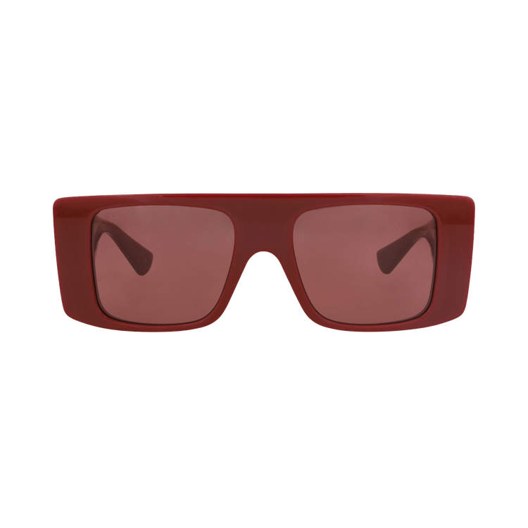 Gucci Square-Frame Recycled Acetate Sunglasses — Red
