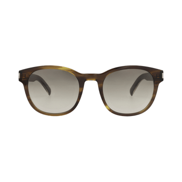 Saint Laurent Round-Frame Recycled Acetate Sunglasses — Brown