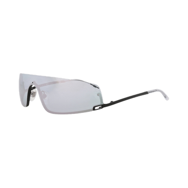 Gucci Shield-Frame Metal Sunglasses — Black