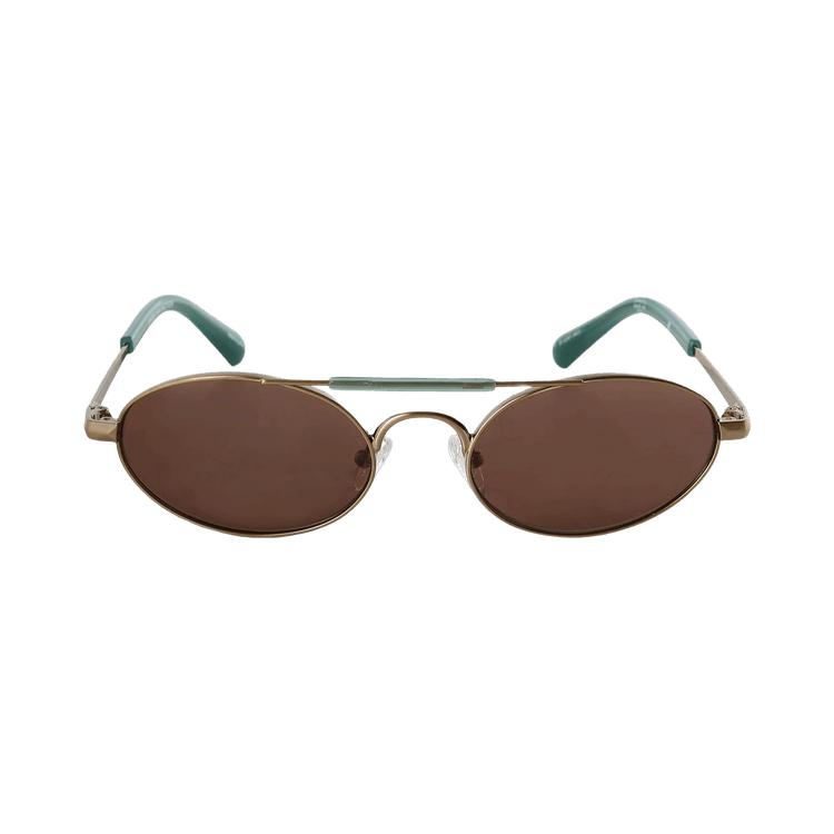 Dries Van Noten x Linda Farrow Oval Lenses Sunglasses — Gold
