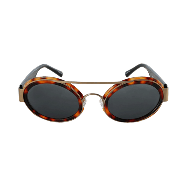 Dries Van Noten x Linda Farrow Oval Lenses Sunglasses — Brown