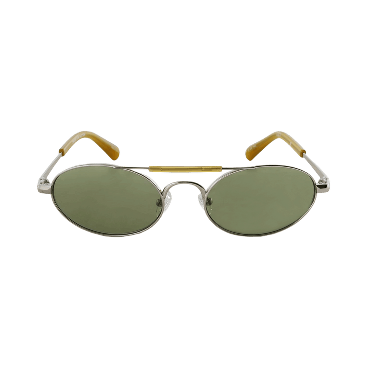 Dries Van Noten x Linda Farrow Oval Lenses Sunglasses — Silver
