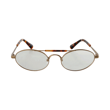 Dries Van Noten x Linda Farrow Oval Lenses Sunglasses — Gold