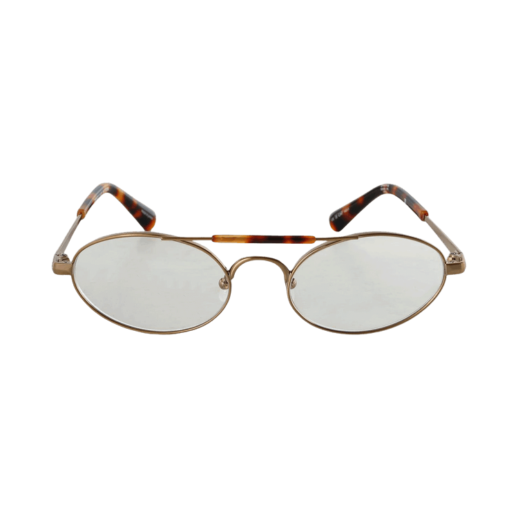 Dries Van Noten x Linda Farrow Oval Lenses Sunglasses — Gold