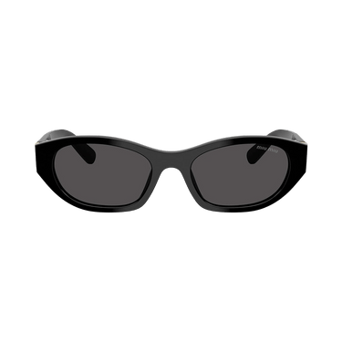 Miu Miu Narrow Frame Logo Sunglasses — Black