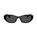 Miu Miu Narrow Frame Logo Sunglasses — Black