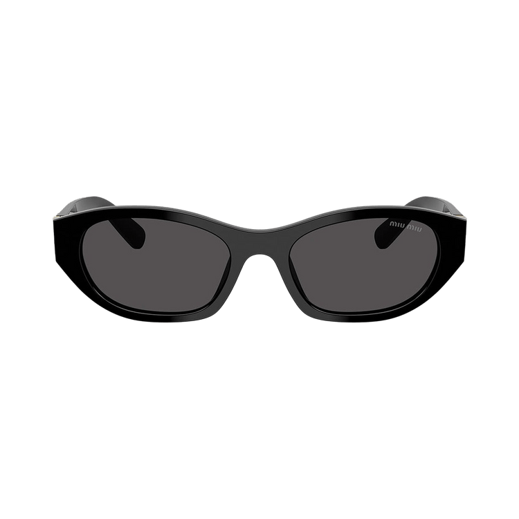 Miu Miu Narrow Frame Logo Sunglasses — Black