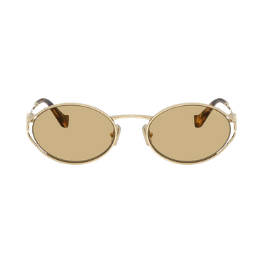 Miu Miu Logo Sunglasses — Gold