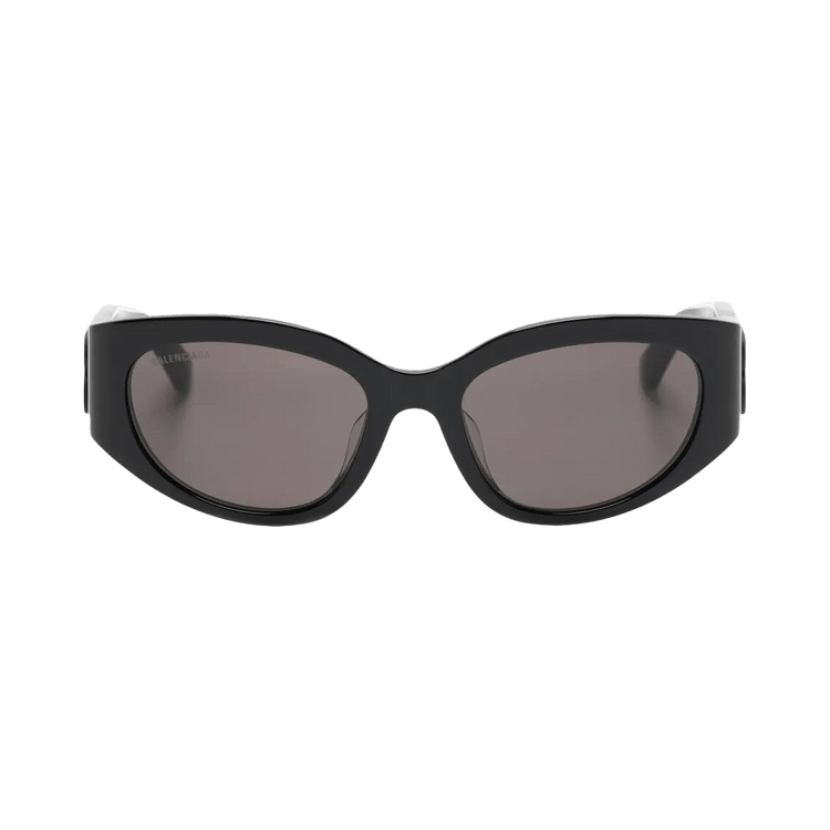 Balenciaga Oval-Frame Sunglasses — Black