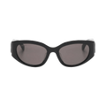 Balenciaga Oval-Frame Sunglasses — Black