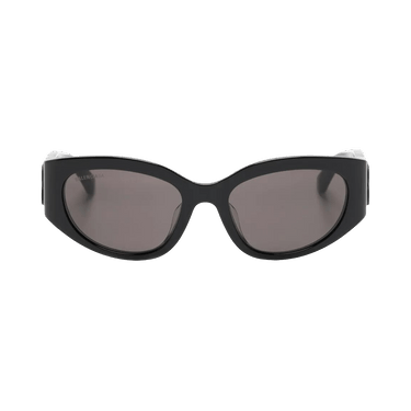 Balenciaga Oval-Frame Sunglasses — Black