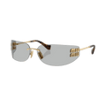 Miu Miu Frameless Sunglasses — Tan