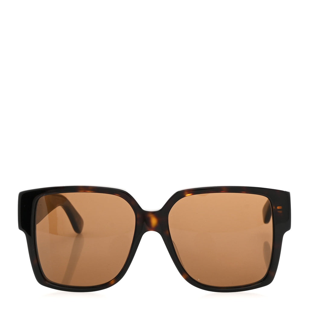 Saint Laurent Square Sunglasses — Tortoise