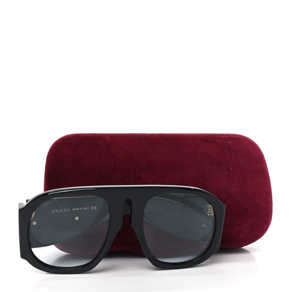 Gucci Oversized Aviator Sunglasses — Black GG0152S