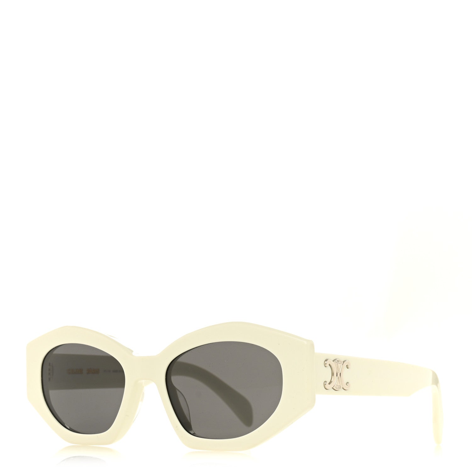 Celine Oval Sunglasses — White