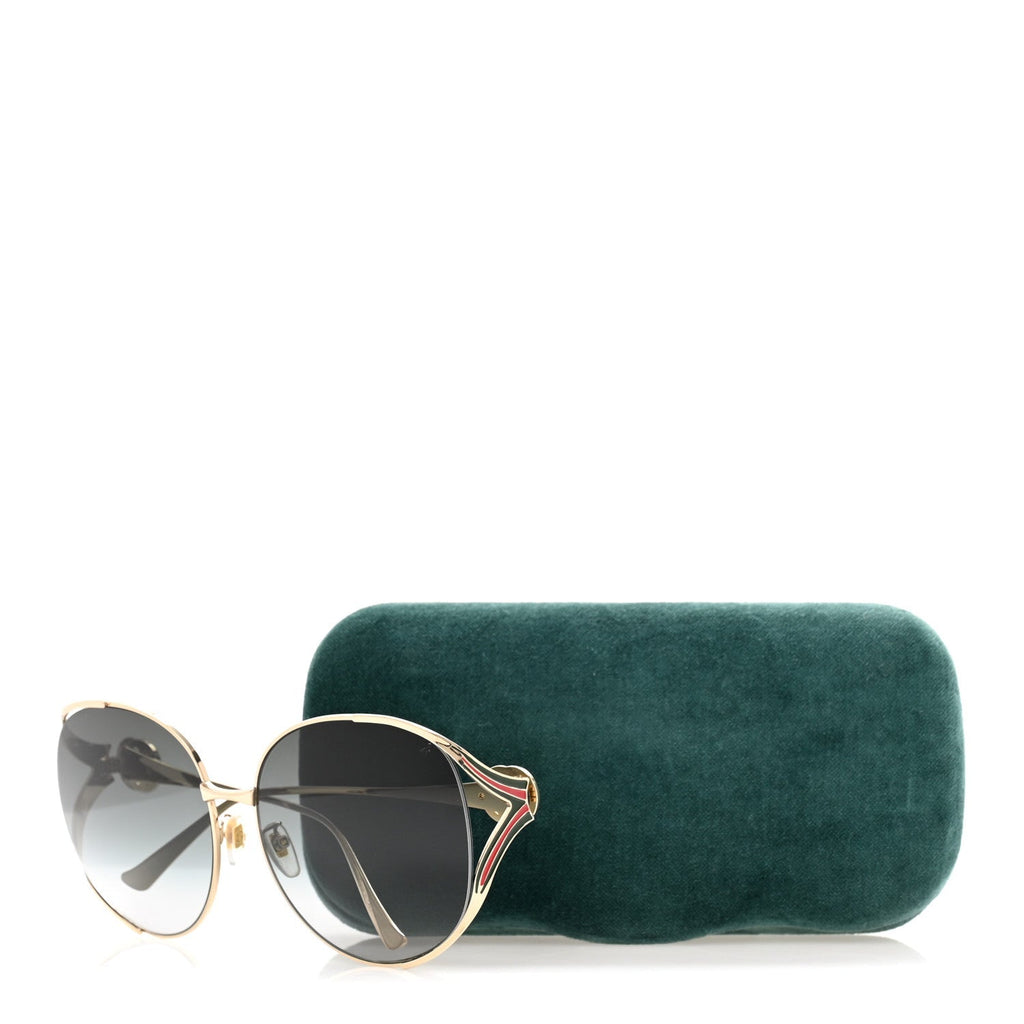 Gucci Oversized Round Sunglasses — Gold GG0225S
