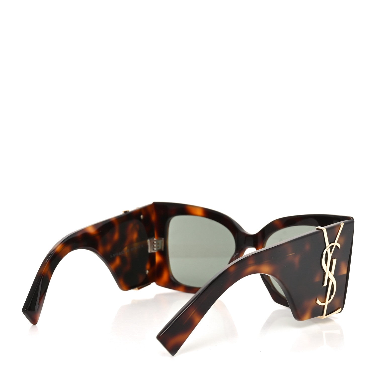 Saint Laurent Square Sunglasses — Tortoise