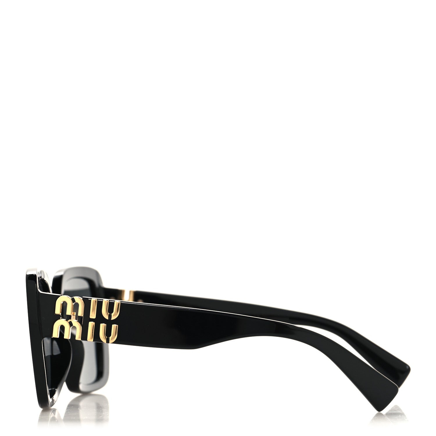 Miu Miu Rectangle Sunglasses — Black SMU 10Y