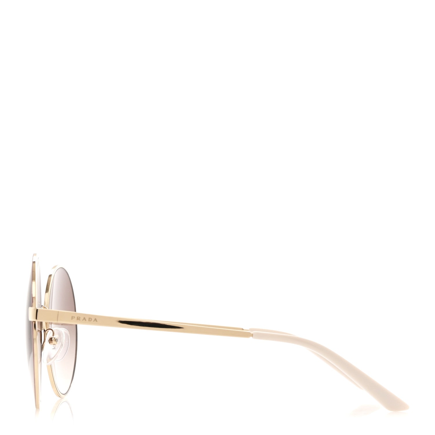 Prada Oversized Round Sunglasses — Gold SPR 59X