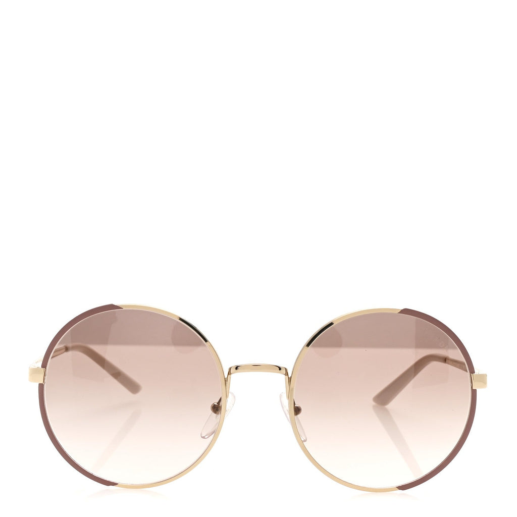 Prada Oversized Round Sunglasses — Gold SPR 59X