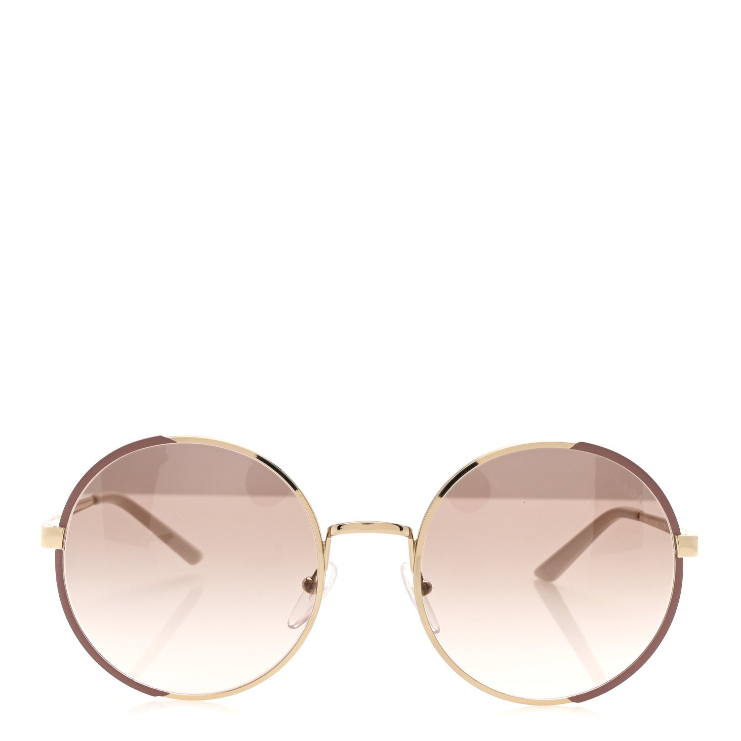 Prada Oversized Round Sunglasses — Gold SPR 59X