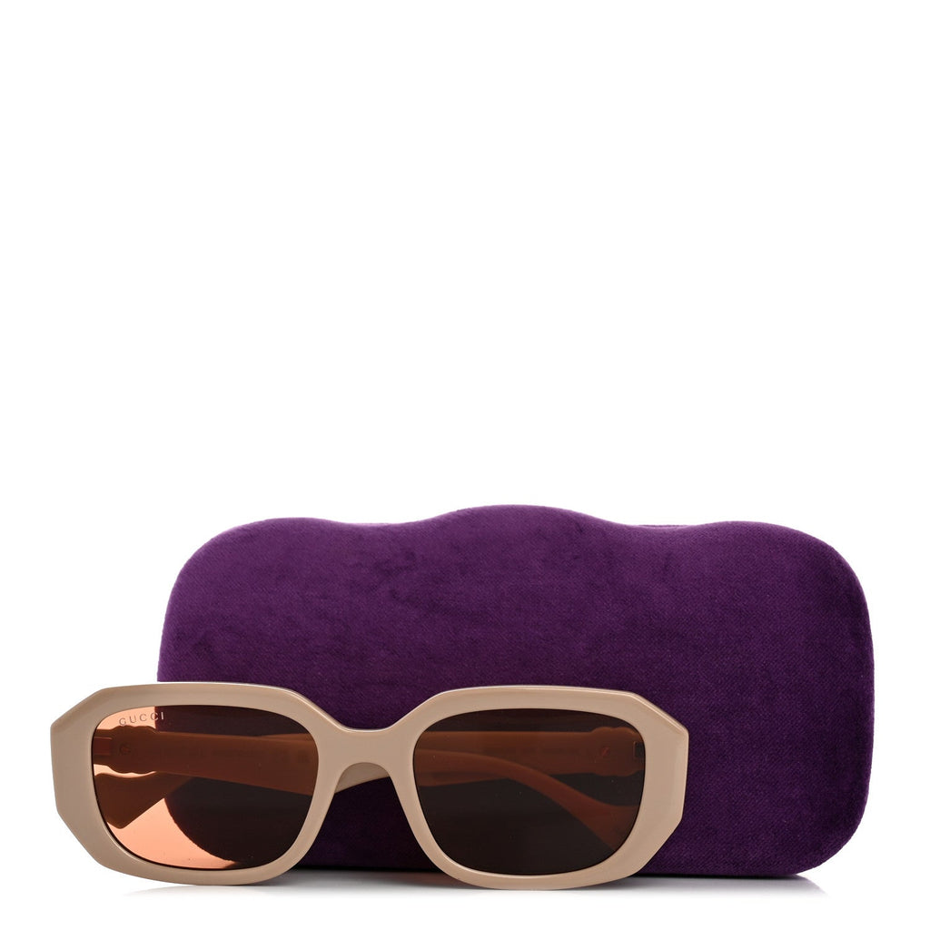 Gucci Rectangle Sunglasses — Beige GG1535S
