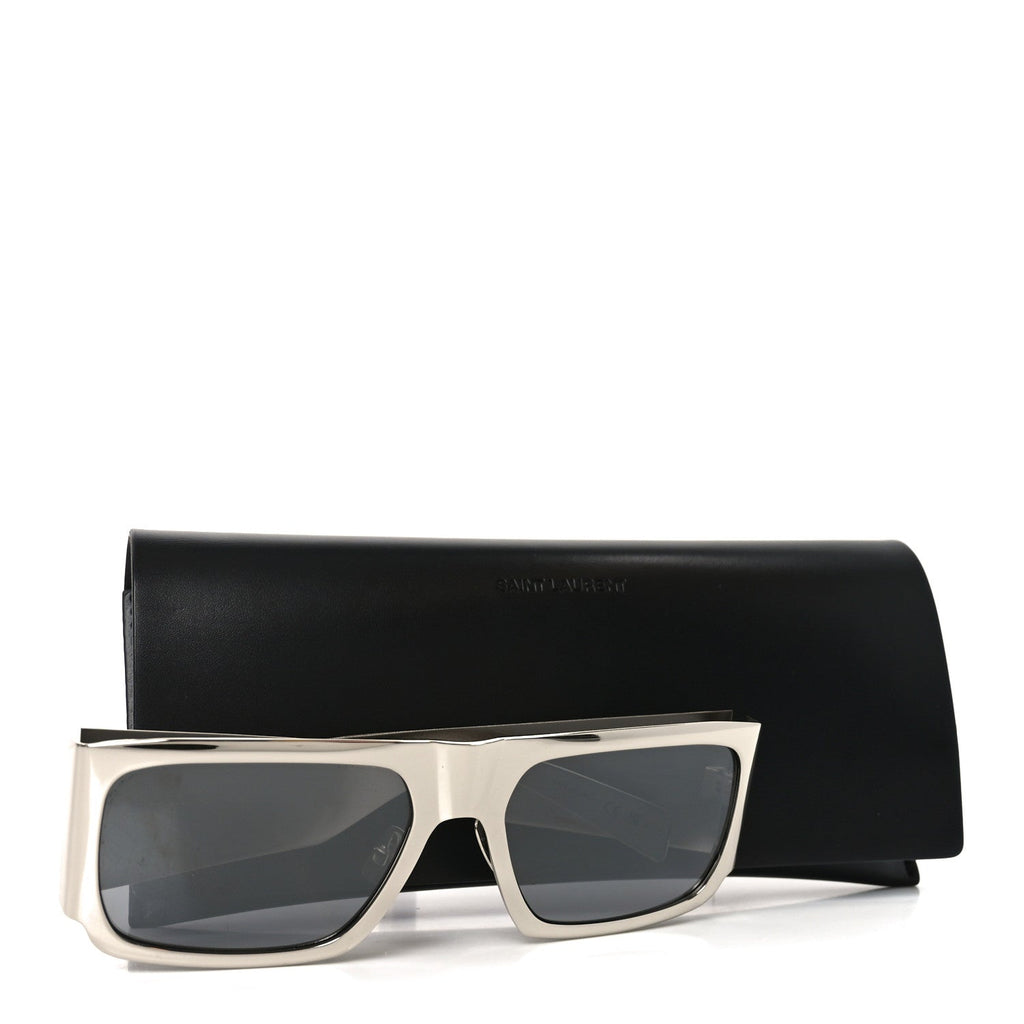 Saint Laurent Square Sunglasses — Silver SL 635