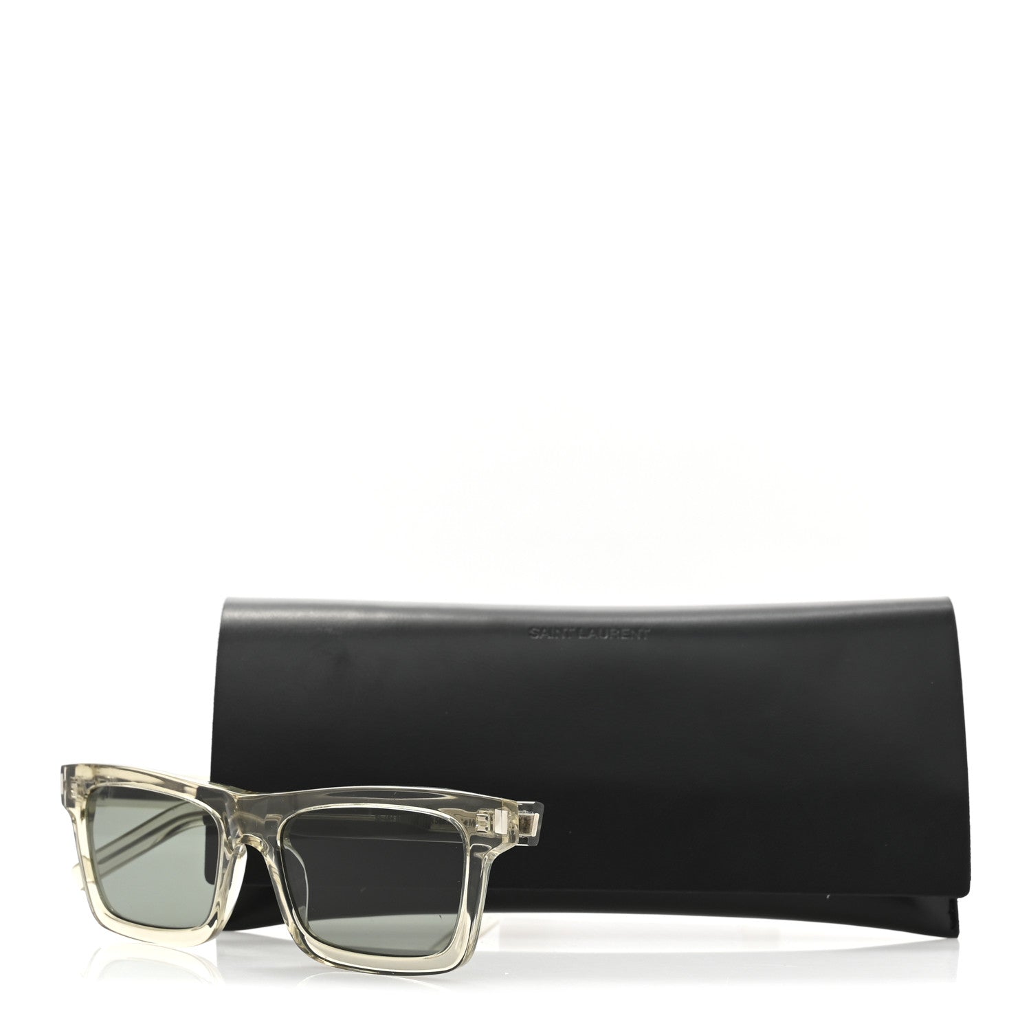 Saint Laurent Square Sunglasses — Transparent SL461