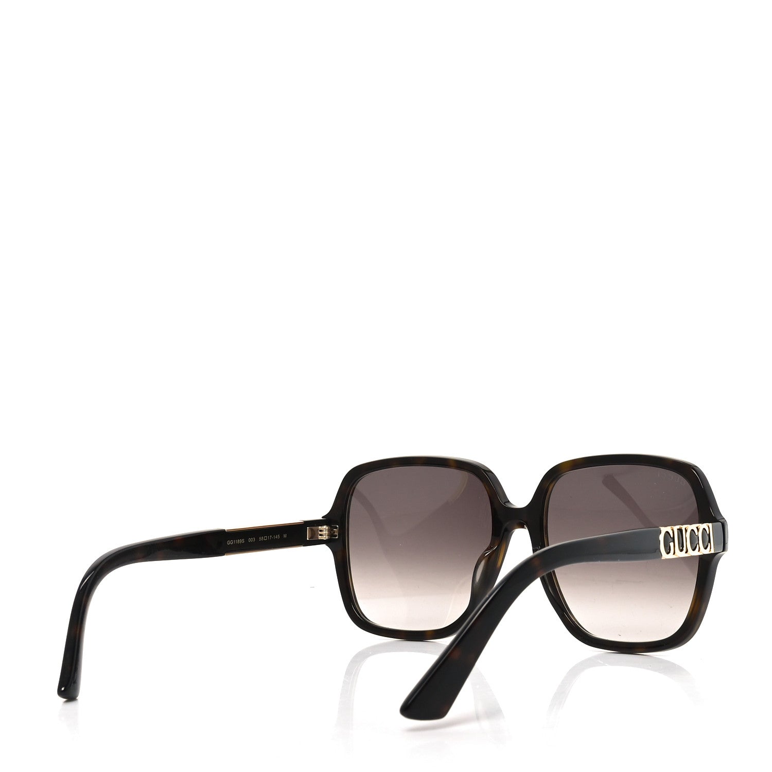 Gucci Oversized Square Sunglasses — Havana GG1189S