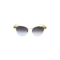 Gucci Round Stripe Winged Sunglasses — Gold