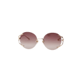 Gucci Round Rimless Logo Sunglasses — Gold