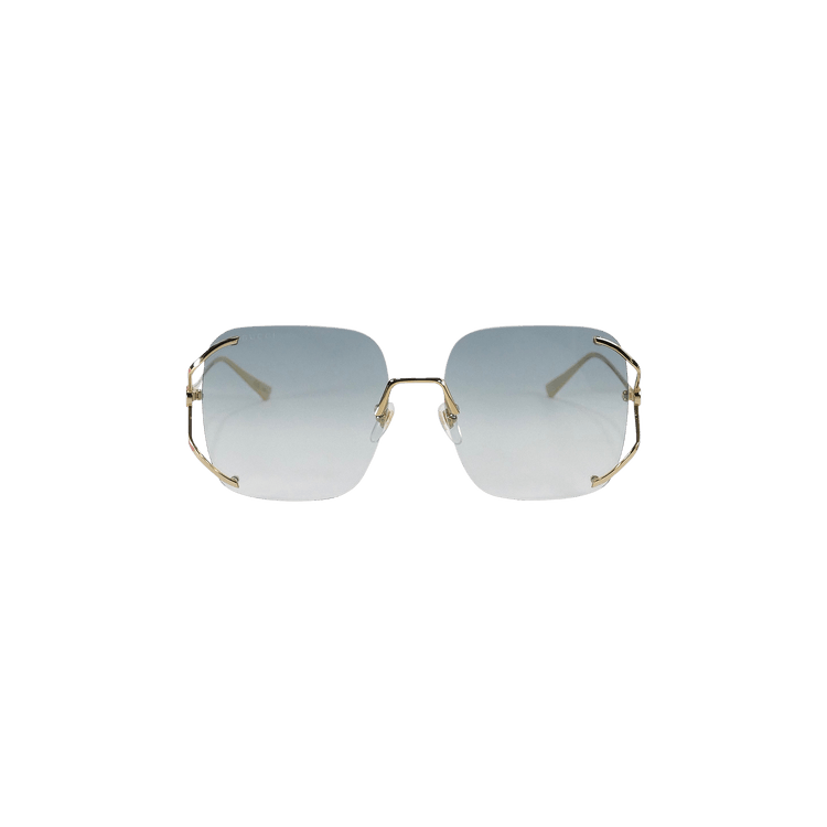 Gucci Rimless Square Sunglasses — Gold