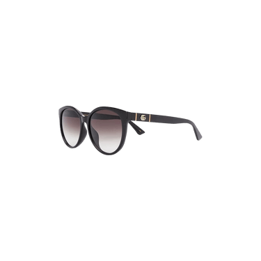 Gucci Round Cat-Eye Sunglasses — Black