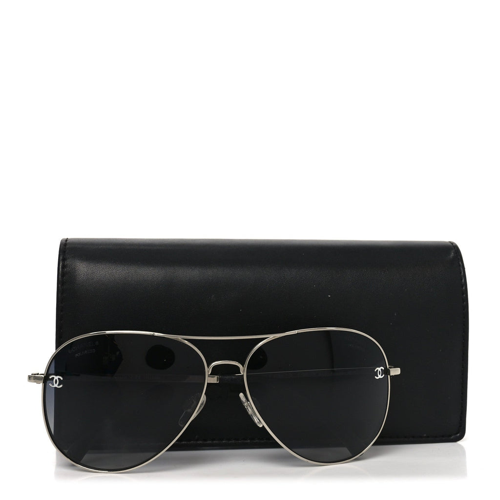 Chanel Aviator Sunglasses — Silver 4189-T
