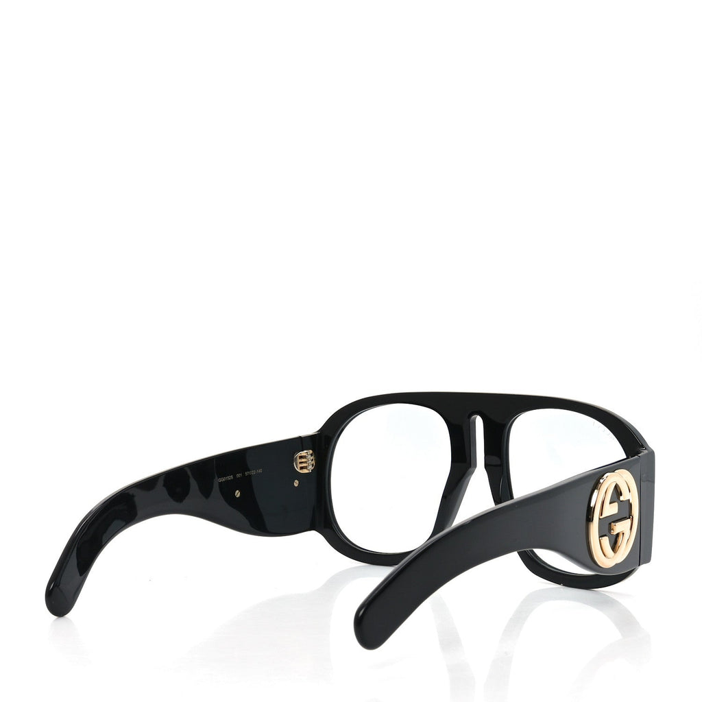 Gucci Oversized Aviator Sunglasses — Black GG0152S