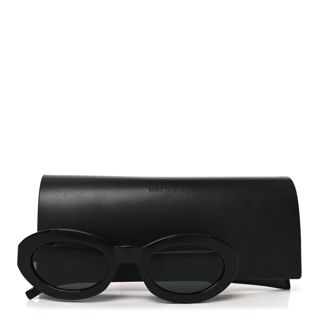 Saint Laurent Oval Sunglasses — Black