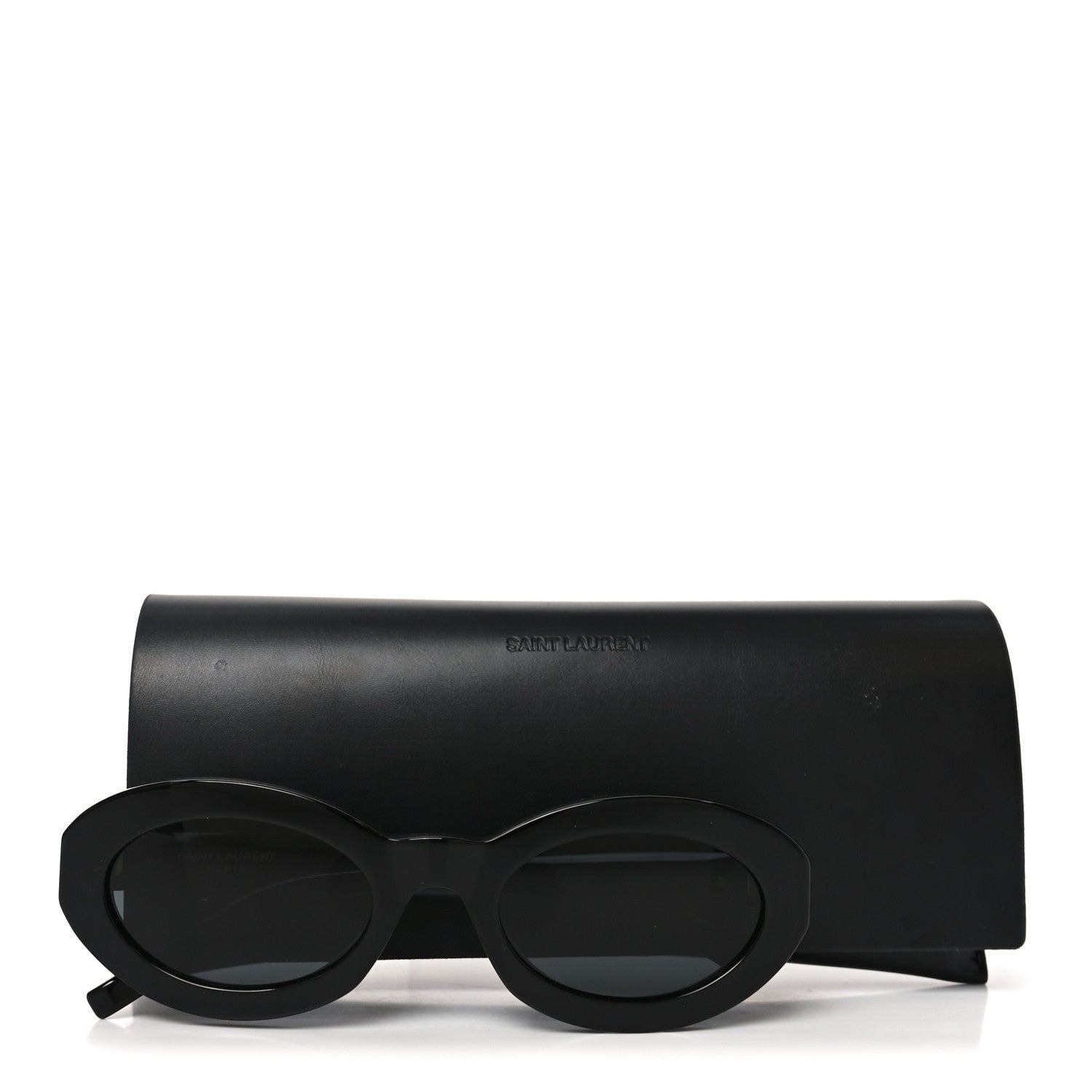 Saint Laurent Oval Sunglasses — Black