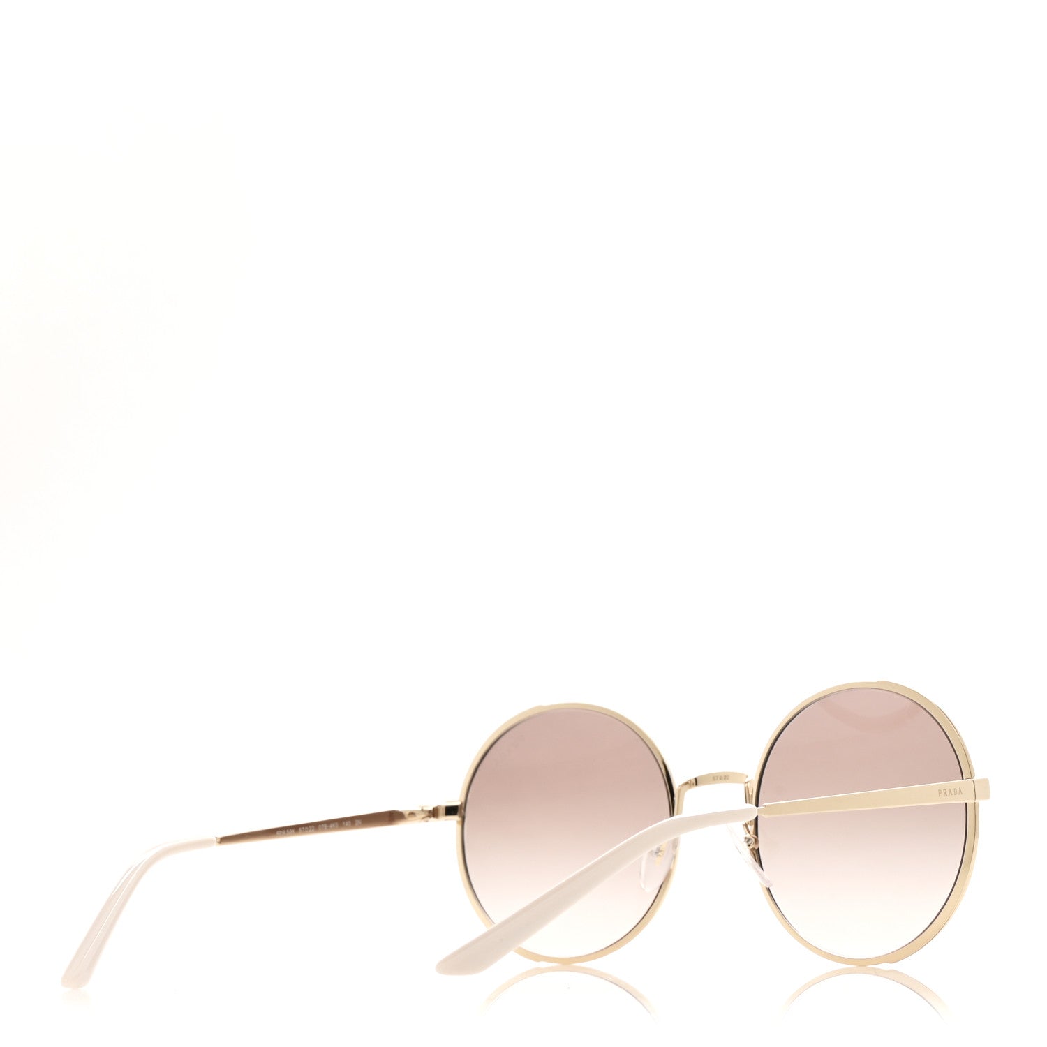 Prada Oversized Round Sunglasses — Gold SPR 59X