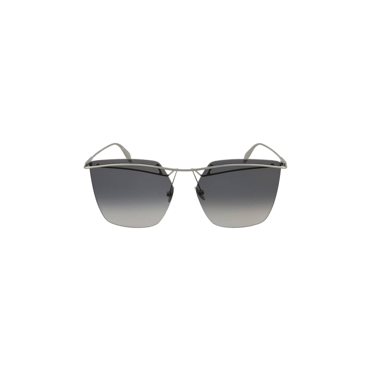 Alexander McQueen Square Frame Metal Sunglasses — Silver