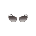 Alexander McQueen Cat Eye Frame Metal Sunglasses — Silver