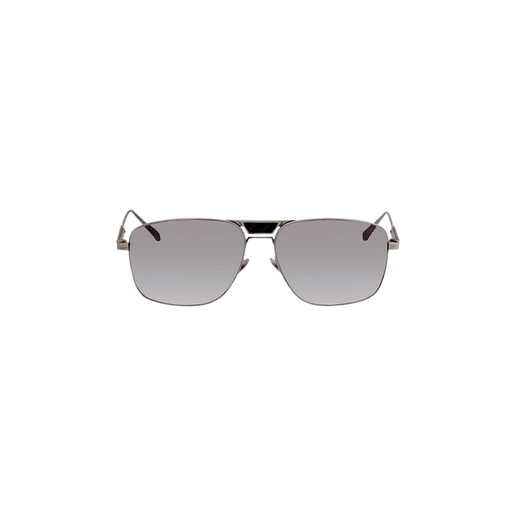 Bottega Veneta Aviator Sunglasses — Silver